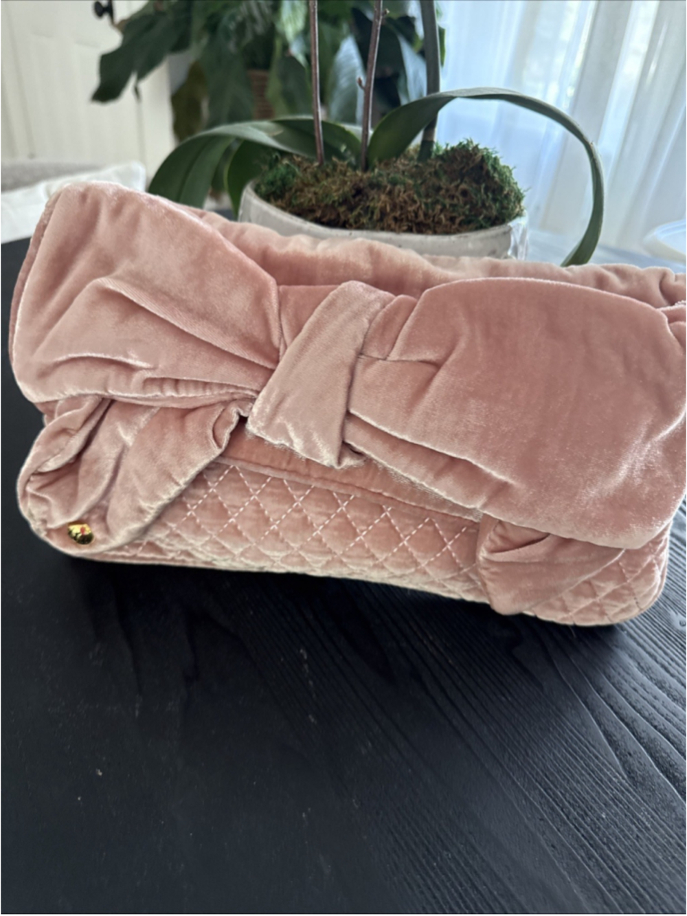 Juicy Couture Pink Velvet Large Clutch Handbag